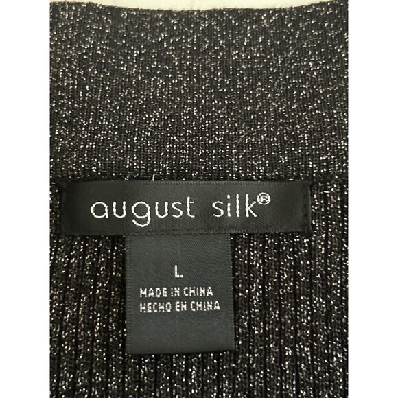 August Silk Womens Metallic Blend Sweater With Circular Design Accents Size L - Picture 4 of 8